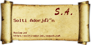 Solti Adorján névjegykártya